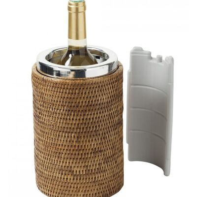 Bottle holder cooler Glacette rattan honey