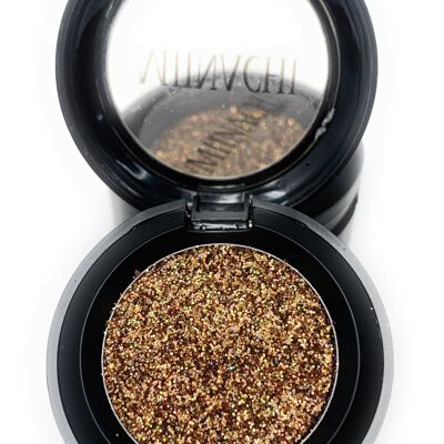 Single Pressed Glitter in the shade Gold, No Glue Needed, In Compact, Pigmented, No Fall Out, Glitter, Cosmetic Grade Glitter