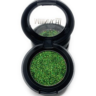 Single Pressed Glitter in the shade Zombie, No Glue Needed, In Compact, Pigmented, No Fall Out, Glitter, Cosmetic Grade Glitter, Green