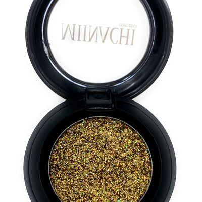 Single Pressed Glitter in the shade Paris, No Glue Needed, In Compact, Pigmented, No Fall Out, Glitter, Cosmetic Grade Glitter, Gold