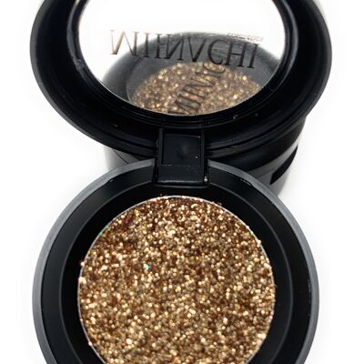 Single Pressed Glitter in the shade Champagne, No Glue Needed, In Compact, Pigmented, No Fall Out, Glitter, Cosmetic Grade Glitter