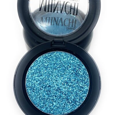 Single Pressed Glitter in the shade Aqua JUMBO Sized, No Glue Needed, In Compact, Pigmented, No Fall Out, Glitter, Cosmetic Grade Glitter