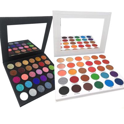 Matte and Shimmer Eye shadow Palette and Twinkle Pressed Glitter Palette Bundle No Glue Needed Pigmented Make up Shades Cruelty Free Makeup
