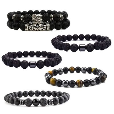 Bracelets en pierres naturelles | bracelet de perles | Lot de 5