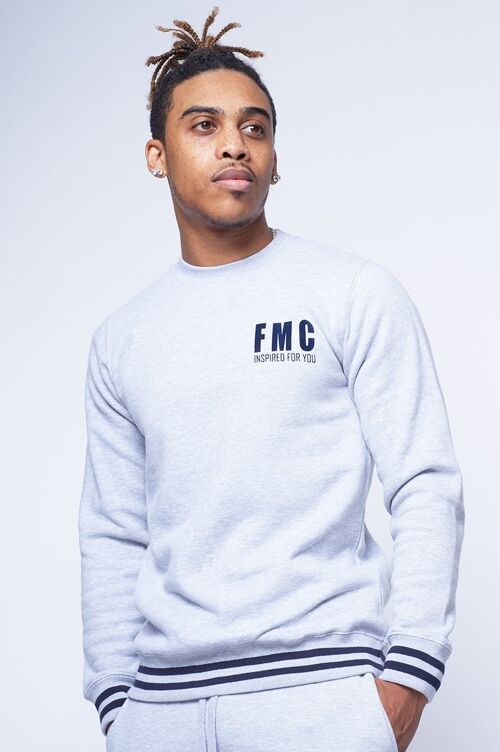 FMC Grey Stripe Cuff Sweater