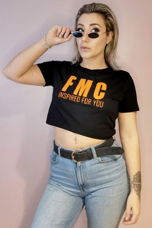 FMC Black Basic Crop T-Shirt