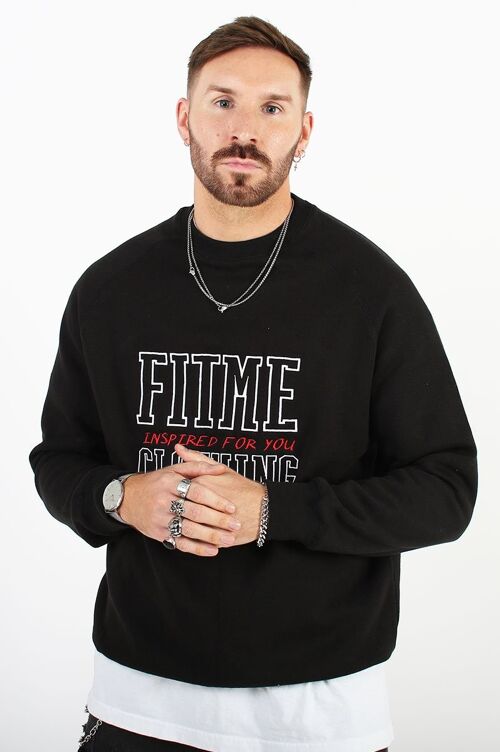 Black Embroidery FitMe Clothing Inspired Sweater