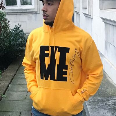 Unisex Yellow Flock Print Hoodie