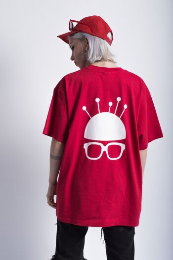 T-shirt unisexe Nerd Head Rouge 1