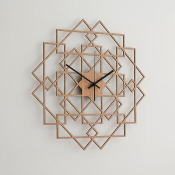 Horloge Murale SQUARE - Horloge Murale Géométrique en Bois, Taille 43cm 1