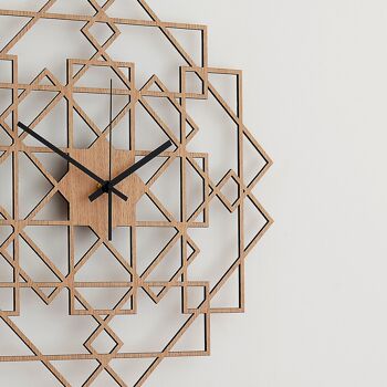 Horloge Murale SQUARE - Horloge Murale Géométrique en Bois, Taille 43cm 2