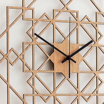 Horloge Murale SQUARE - Horloge Murale Géométrique en Bois, Taille 43cm 3