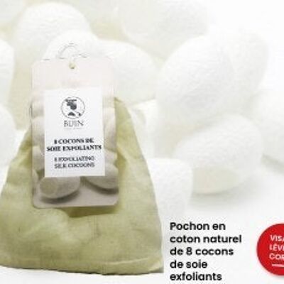 100% natural exfoliating silk cocoons X 8 for face and body