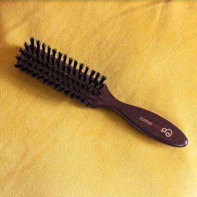 Flat brush hair straightener in solid beech 5 rows