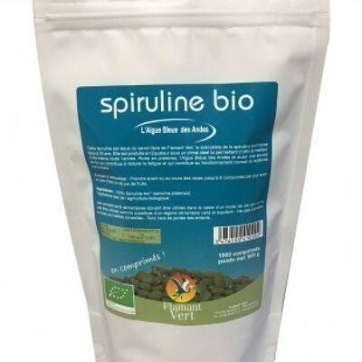 Spiruline des Andes en sachet de 1000 comprimés de 500g Flamant Vert BIO