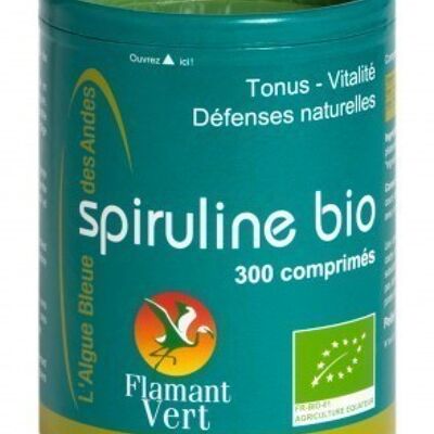 Spiruline des Andes 300 comprimés de 500mg Flamant Vert BIO