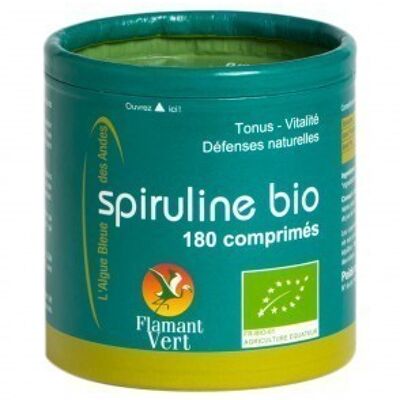 Spiruline des Andes 180 comprimés de 500 mg Flamant Vert BIO