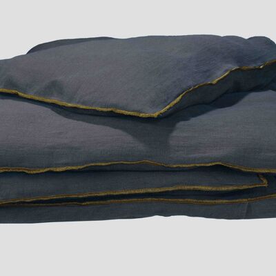 Bettdecke aus grau gewaschenem Leinen (Lou) 85x200cm