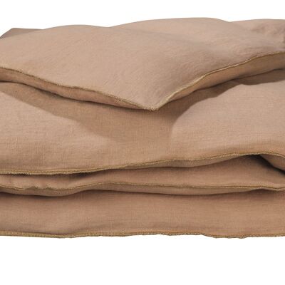 Bettdecke aus gewaschenem Leinen in Rosa-Beige (Liv) 85x200cm