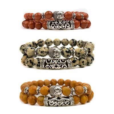 Bracelet Malachite en pierre naturelle | Tove | ensemble 3 | bracelet perlé | Bouddha