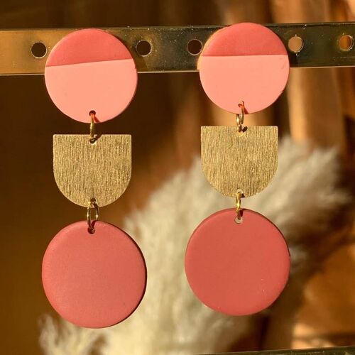 Terracotta and Blush Pink Polymer Clay Earrings