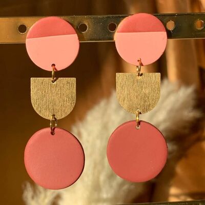 Ohrringe aus Fimo in Terrakotta und Blush Pink