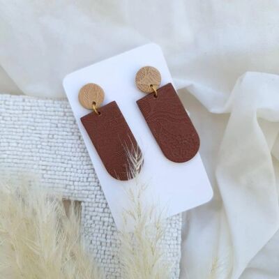 Boucles d'oreilles marron de la collection Matcha