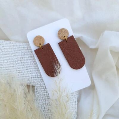 Matcha Collection Brown Statement Earrings