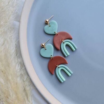 Style#2 Ohrringe aus Fimo in Mint und Braun