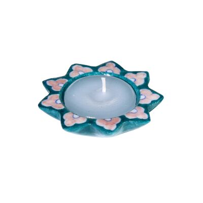 Ethiqana Handgemachtes sternförmiges Teelicht – Türkis
