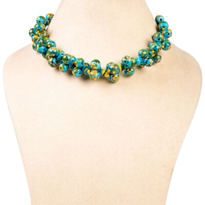 Ethiqana Handmade Bunch Necklace – Turquoise Yellow Green