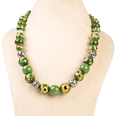 Ethiqana Handmade Full Bead Necklace – Green