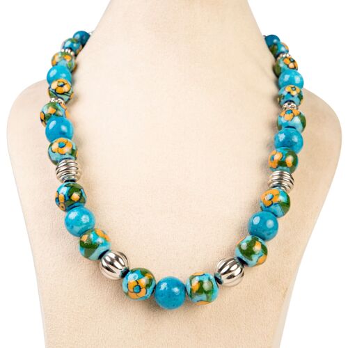 Ethiqana Handmade Full Bead Necklace – Turquoise