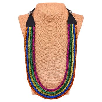 Collier à cordes multicolores fait main Ethiqana