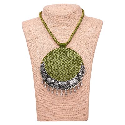 Ethiqana Handmade Chaand Pendant Necklace – Apple Green