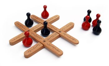 Jeux en bois Noughts classiques et croix et 3 autres jeux de couleurs non toxiques faits à la main