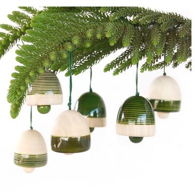 Ethiqana Wooden Bells – Set of 6 Green
