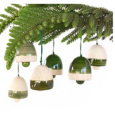 Cloches en bois Ethiqana – Lot de 6 Vert