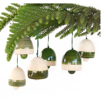 Ethiqana Wooden Bells – Set of 6 Green