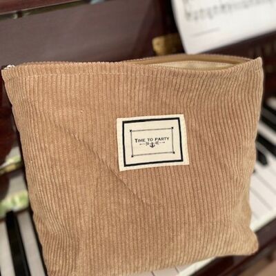 Taupe Corduroy Pouch