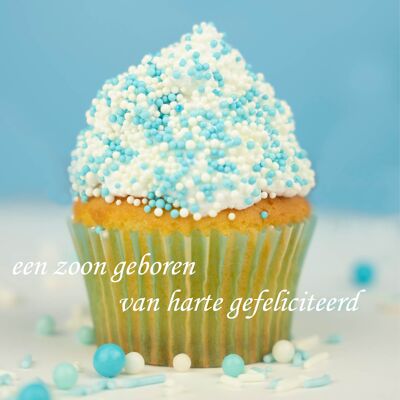 Geboorte blauwe cupcake