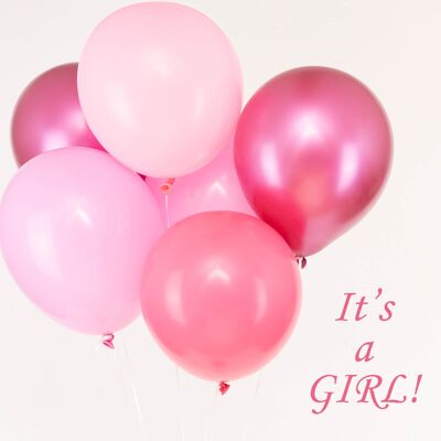 Geboorte roze ballonnen