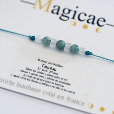 Bracelet pierre angélite, bracelet d'amitié porte bonheur macramé