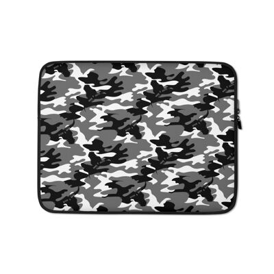 Black White Camouflage Laptop Sleeve Camo Design 13-in