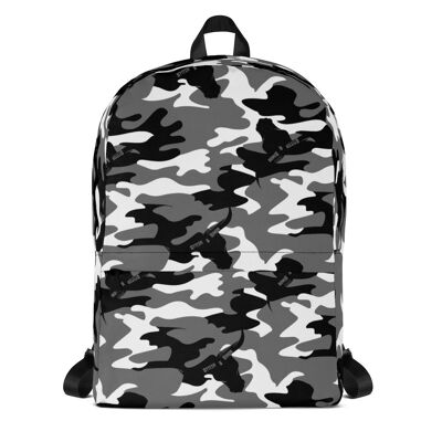 Black White Grey Camouflage Backpack