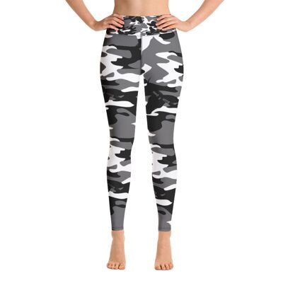 Black White Womens Leggings in Camouflage