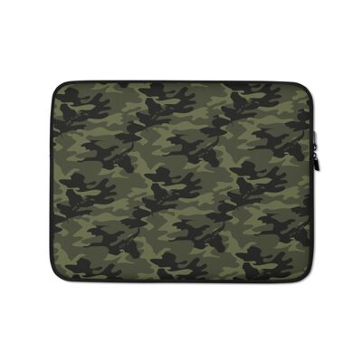 Green Camo Laptop Sleeve in Forest Green Camouflage 13-in