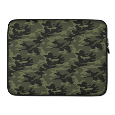 Green Camo Laptop Sleeve in Forest Green Camouflage 15-in