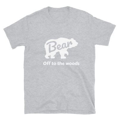 Off To The Woods Bear – Camping T-shirt - sport-grey-2
