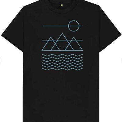 Simplified Nature Mens Organic Ethical T-Shirts by Stitch & Simon - black